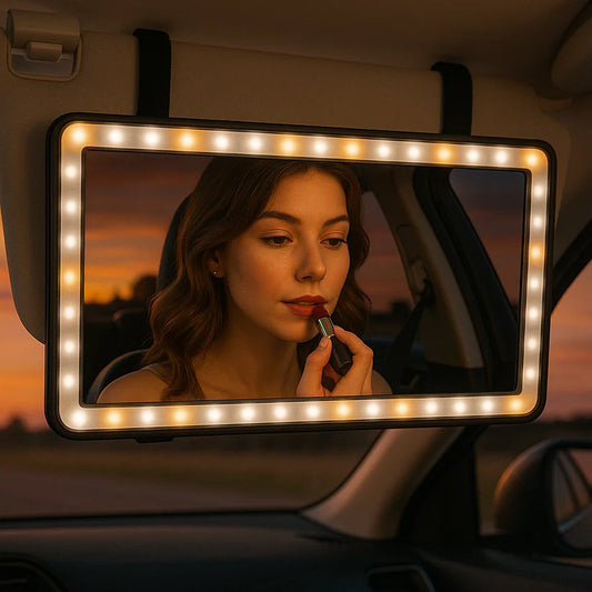 Rechargeable Car Makeup Mirror with LED Lights
