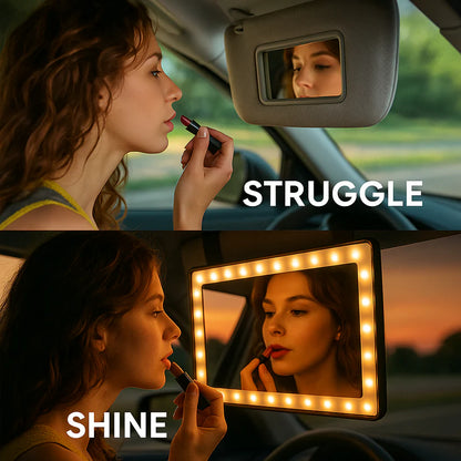 Rechargeable Car Makeup Mirror with LED Lights
