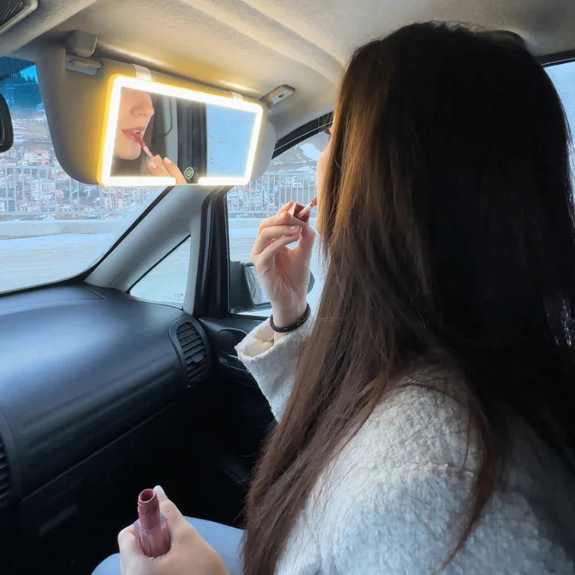 Rechargeable Car Makeup Mirror with LED Lights