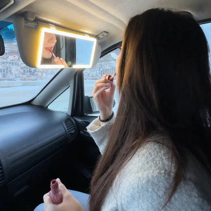 Rechargeable Car Makeup Mirror with LED Lights